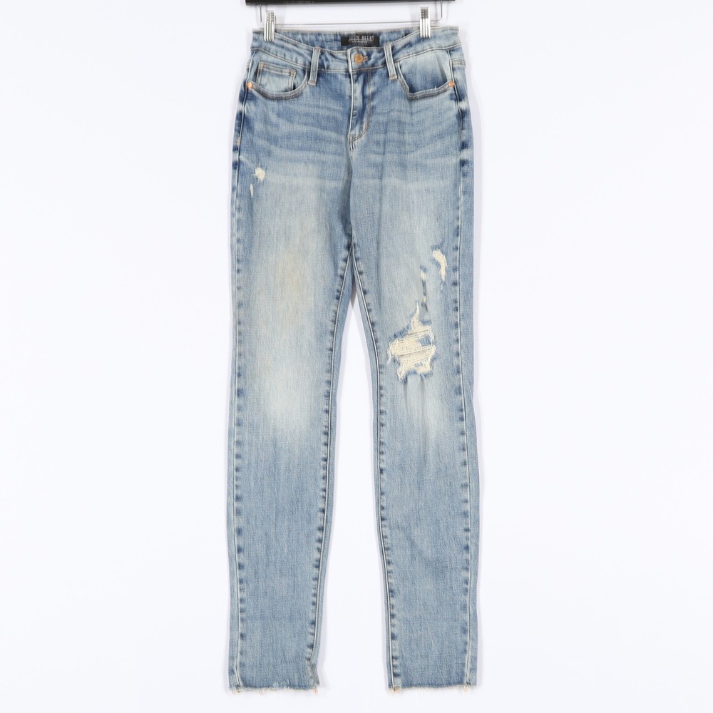 Judy Blue Boyfriend Jeans Women 5/27 Light Blue Distressed Boho Streetwear Edgy